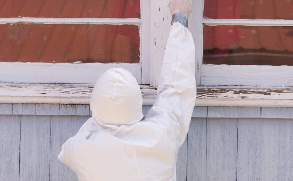 Lead paint removal from a window