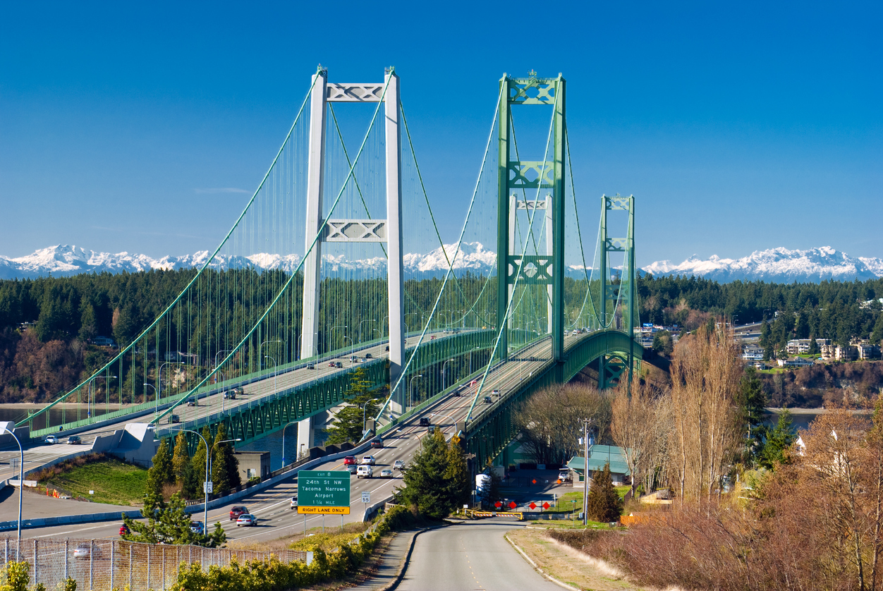 View of Tacoma Narrows bridge in Washington state | Environmental Remediation Company in Seattle