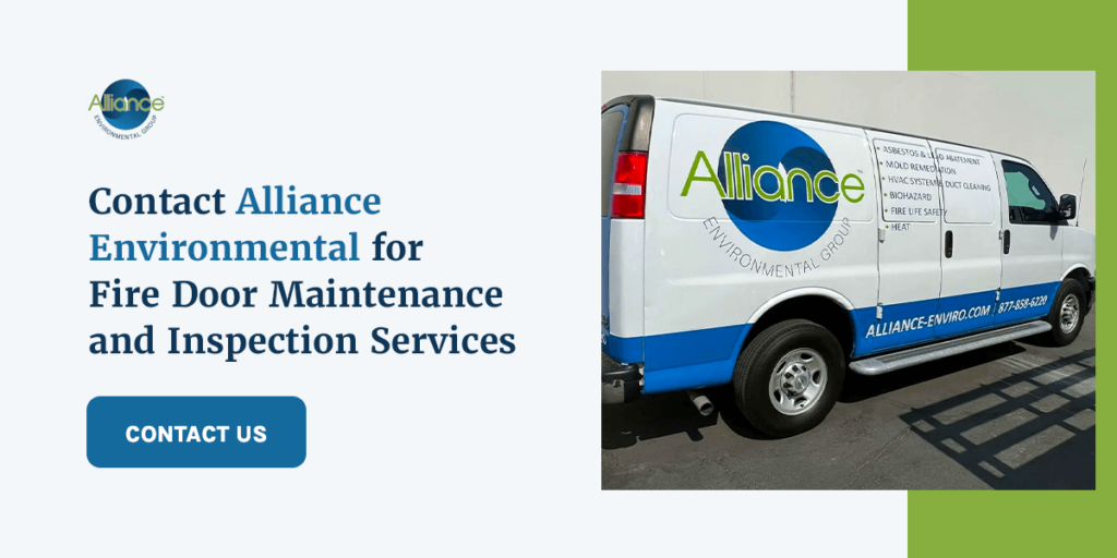 Contact Alliance Environmental for Fire Door Maintenance and Inspection Services